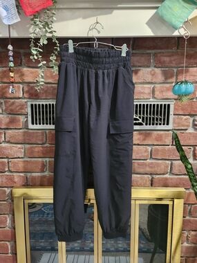 Athleta Black Cargo Joggers with Elastic Waist
